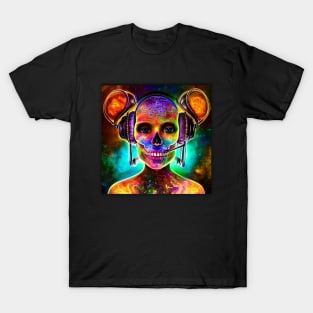 Musical Skull Listening To Music T-Shirt